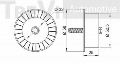 TREVI AUTOMOTIVE td1528 -  Паразитный / Ведущий ролик, зубчатый ремень